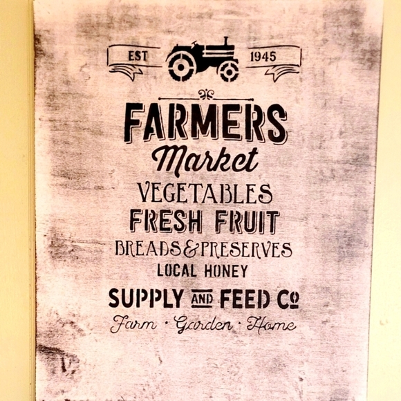 Farmer's Market Farmhouse Rustic Wood Sign 16x20 - Picture 1 of 4